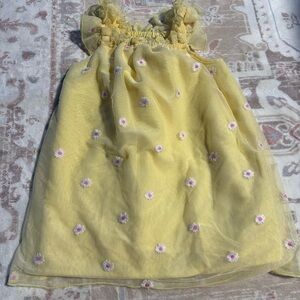 Cat & Jack Yellow Kids Dress with Floral Embroidery
